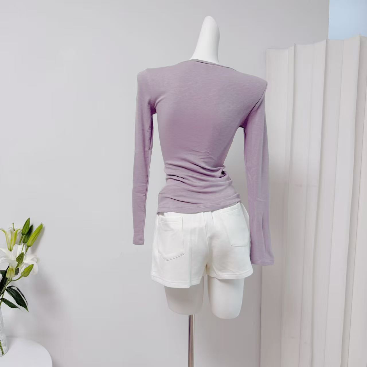YISHEZ Women's Pocket Henley Long Sleeve Slim Fit T-Shirt Early Autumn - Image 5